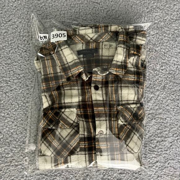 O'Neill Shirt Boys XL Cream Brown Plaid Snap Front Thick Flannel‎ Outdoorsy - Picture 10 of 10